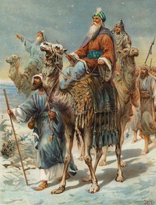 İsa#39;yı arayan bilge adamlar (renkli litho)
