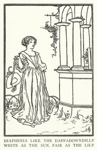 Nergis gibi diaphenia, güneş kadar beyaz, zambak kadar açık (lito) by Robert Anning Bell
