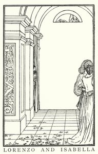 John Keats'in Şiirleri için İllüstrasyon: Isabella veya Fesleğen Çömleği (lito) by Robert Anning Bell