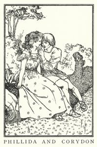 Phillida ve Corydon (lito) by Robert Anning Bell