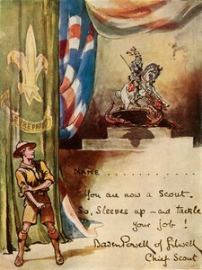 İzciler Kayıt Kartı için Tasarım, 1944. by Robert Baden Powell
