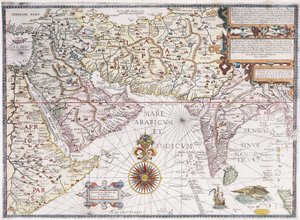 Doğu Afrika, Arabistan ve Hindistan Haritası, 1598 by Robert Beckit