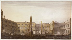 Blackwell Hall yıkım sırasında, Londra Şehri, 1819 by Robert Blemmell Schnebbelie