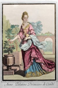 Anne Palatine, Conde Prensesi (Anne de Baviere (1648-1723) (Anne Henriette Julie de Baviere) (Bavyera Anne Henriette) (Anna del Palatinato) - gravür Robert Bonnart -