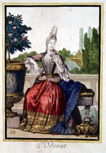 Beş Duyu: Koklama (renkli gravür)
