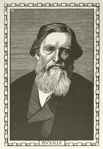 John Ruskin, İngiliz yazar, sanat eleştirmeni, sanatçı ve sosyal düşünür (tahta baskı) by Robert Bryden