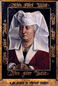 ""Marie De Pacy'nin Portresi"" Robert Campin, Flemalle Ustası (1378-1444) 1415-1440 Tournai'nin Tablosu. Güzel Sanatlar Müzesi Belçika by Robert Campin
