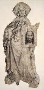 St. Veronica (parşömen üzerine kalem, mürekkep ve hint mürekkebi yıkama) by Robert Campin