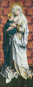 Flémalle Panelleri: Çocuğu emziren bakire by Robert Campin