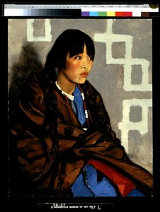 Hintli Kız (Julianita) (tuval üzerine yağlıboya) by Robert Cozad Henri