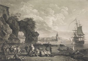Napoli yakınlarındaki Pausilype manzarası, 1785. by Robert Daudet