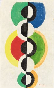 Ritim, c.1932 (Japon sedefli kağıt üzerine guaj, suluboya ve fırça ve mürekkep) by Robert Delaunay
