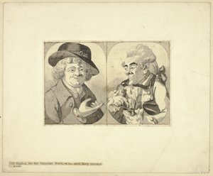 İki Göğüs Boyu Karikatür by Robert Dighton