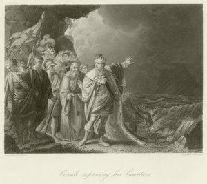 Canute reproving his courtiers  by Robert Edge Pine