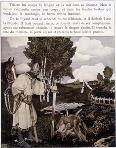 Ölü ejderhanın yanında Tristan - Bédier ill