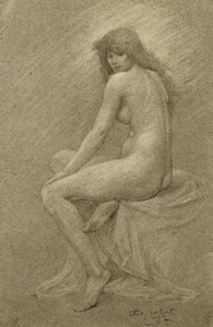 Lilith için Çalışma, c.1900 (kağıt üzerinde tebeşir) by Robert Fowler