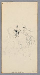 Çizim, Dış Duvar: Cumba, Balkon ve Korniş (recto); İki Figür ve Tanımlanamayan Çizgiler (verso), 1882