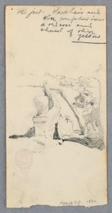 Çizim, Yüksek Bir Yerden Şehre Bakış (recto); Kavanoz Tutan Kadın (verso), 1882 by Robert Frederick Blum