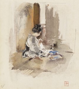 Japon Kız Dikişi, 1890 by Robert Frederick Blum