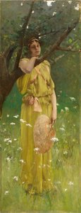 Reverie, c.1883-1884 (tuval üzerine yağlı boya) by Robert Frederick Blum