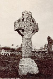 Castledermot, Co. Kildare, İrlanda'daki Kuzey Yüksek Haçı (sepya fotoğrafı) by Robert French