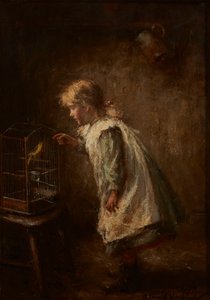 Pet Kanarya (tuval üzerine yağlı boya) by Robert Gemmell Hutchison