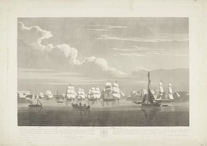 On İki Hollanda Ticaret Gemisinin Portsmouth Limanından Ayrılışı, 1833 (Levha 1) Ambargodan taburcu edilen 12 Nederlandsche Koopvaardy Gemisinin 2.d Haziran 1833