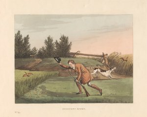 Çekim: Altılı set, başlık sayfası ve baskılı ambalaj: Sporting Miseries veya ülkede Six Red Letter Days by Robert Havell