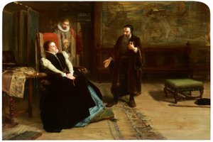 Holyrood Sarayı'nda İskoç Kraliçesi Mary ve John Knox arasındaki konferans by Robert Herdman