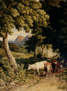 Sığır ve Çoban ile Manzara, 1810 (dokuma kağıt üzerine wc)