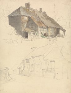 Kulübelerin Eskizleri: Bir Sayfada İki Çalışma by Robert Hills