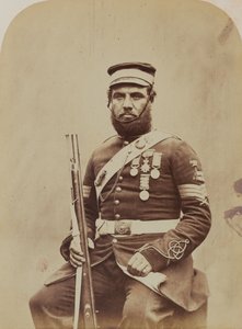 Renkli Çavuş J. Stanton, Royal Sappers and Miners, 1856 (sepya fotoğrafı) by Robert Howlett