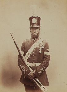 Renkli Çavuş John Paul, Kraliyet Sappers ve Madenciler, 1856 (sepya fotoğrafı) by Robert Howlett