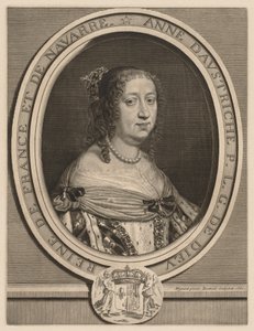 Avusturya Kraliçesi Anne, 1660. by Robert Nanteuil