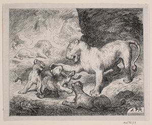 Aslan yavruları. Chr için İllüstrasyon. Winther