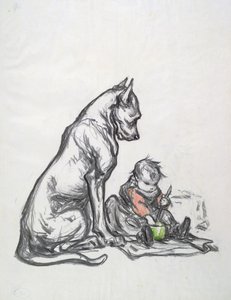 Köpek ve çocuk, 20. yüzyılın başları by Robert Noir