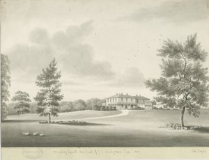 Moseley Court: sepya yıkama çizimi, 1837