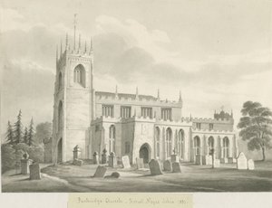 Penkridge Kilisesi: sepya yıkama çizimi, 1831 by Robert Noyes
