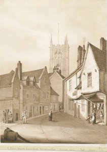 Wolverhampton - Aziz Petrus Kilisesi: sepya çizimi, 1838
