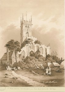 Wolverhampton - Aziz Petrus Kilisesi: sepya çizimi, 1838