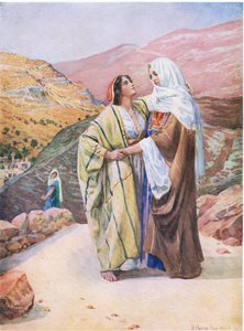 Ruth ve Naomi, Thomas Nelson tarafından yayınlanan İncil Resimli Kitaptan, c.1950