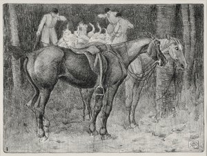 Avlanma sahnesi (lito) by Robert Polhill Bevan