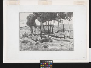 Kavaklar (litografi) by Robert Polhill Bevan