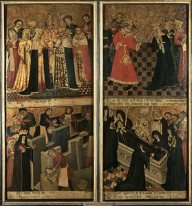 St.Ethheldreda, Ely Abbess, c.1455 (panelde yağlı boya) by Robert Pygot