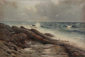 Kayalık Sahil Şeridi (tuval üzerine yağlı boya)