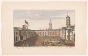 Gezicht op de Upper Castle Yard van Dublin Kalesi Dublin Konsey Odası