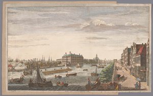Gezicht op het Admiraliteitsmagazijn te Amsterdam Amsterdam