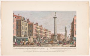 Gezicht op het Büyük Londra Ateşi Anıtı 1666 yılındaki korkunç yangının anısına dikilen Anıttan bir görünüm (...) (nesne üzerindeki başlık) Londra (dizi adı)