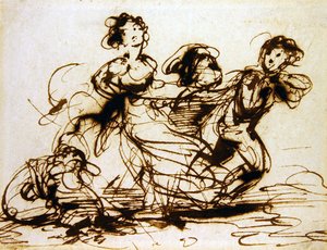 Oynayan çocuklar (kağıt üzerine mürekkep) by Robert Smirke