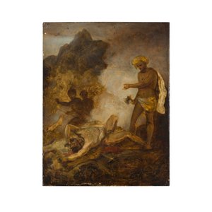 Don Raphael ve Arkadaşları Korsanlar Tarafından Şaşırdı (panoya kağıt üzerine yağlı boya serildi) by Robert Smirke